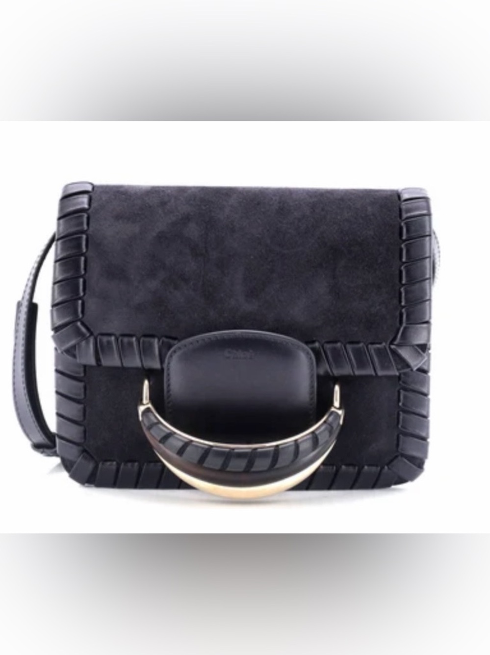 Chloé Kattie Crossbody Bag Whipstitch Suede Crossbody Bag
